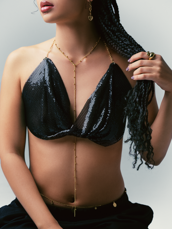 Crop Top "Glitter" black – Image 3