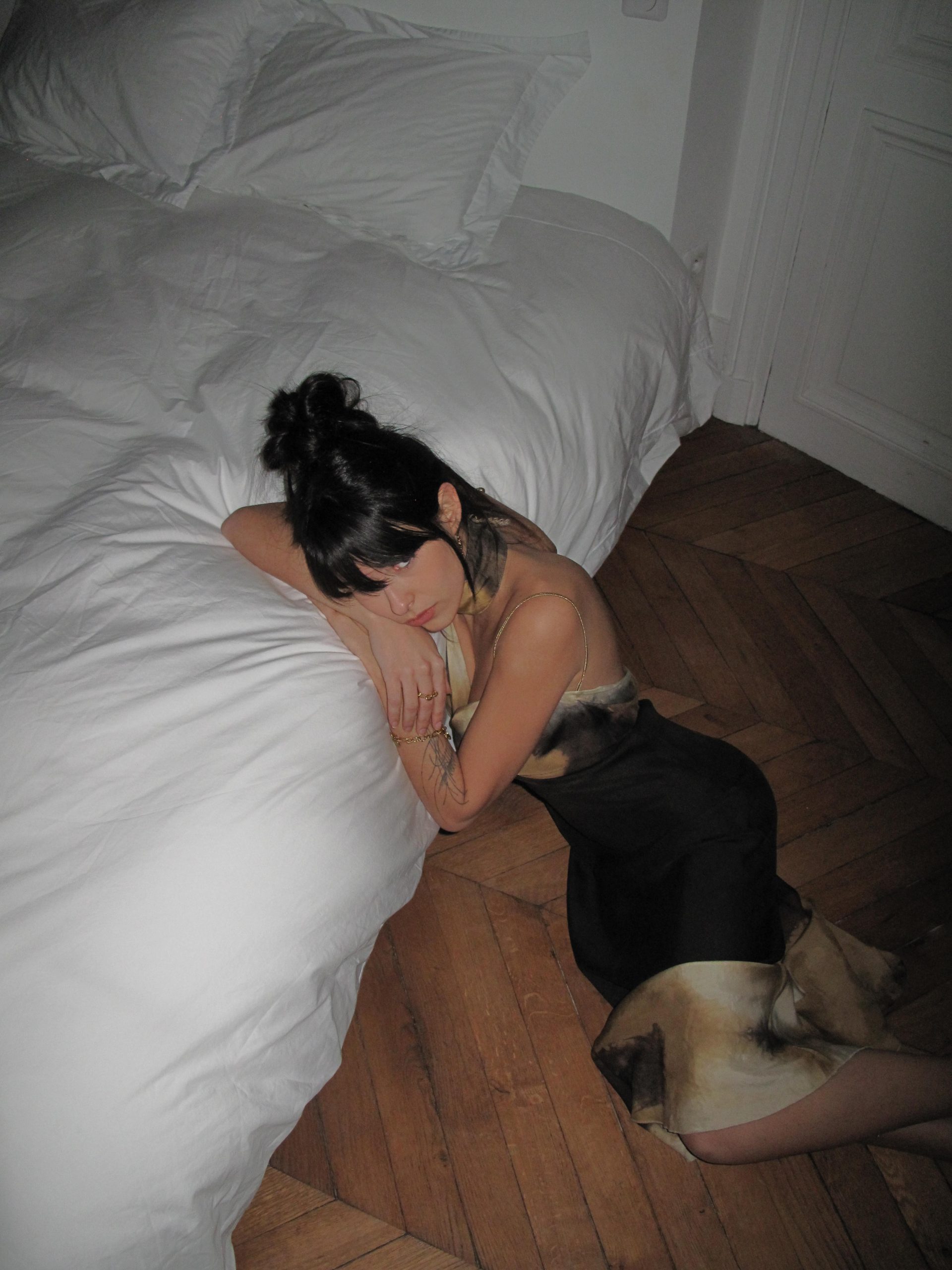 Robe collab satin de soie "Papillon"