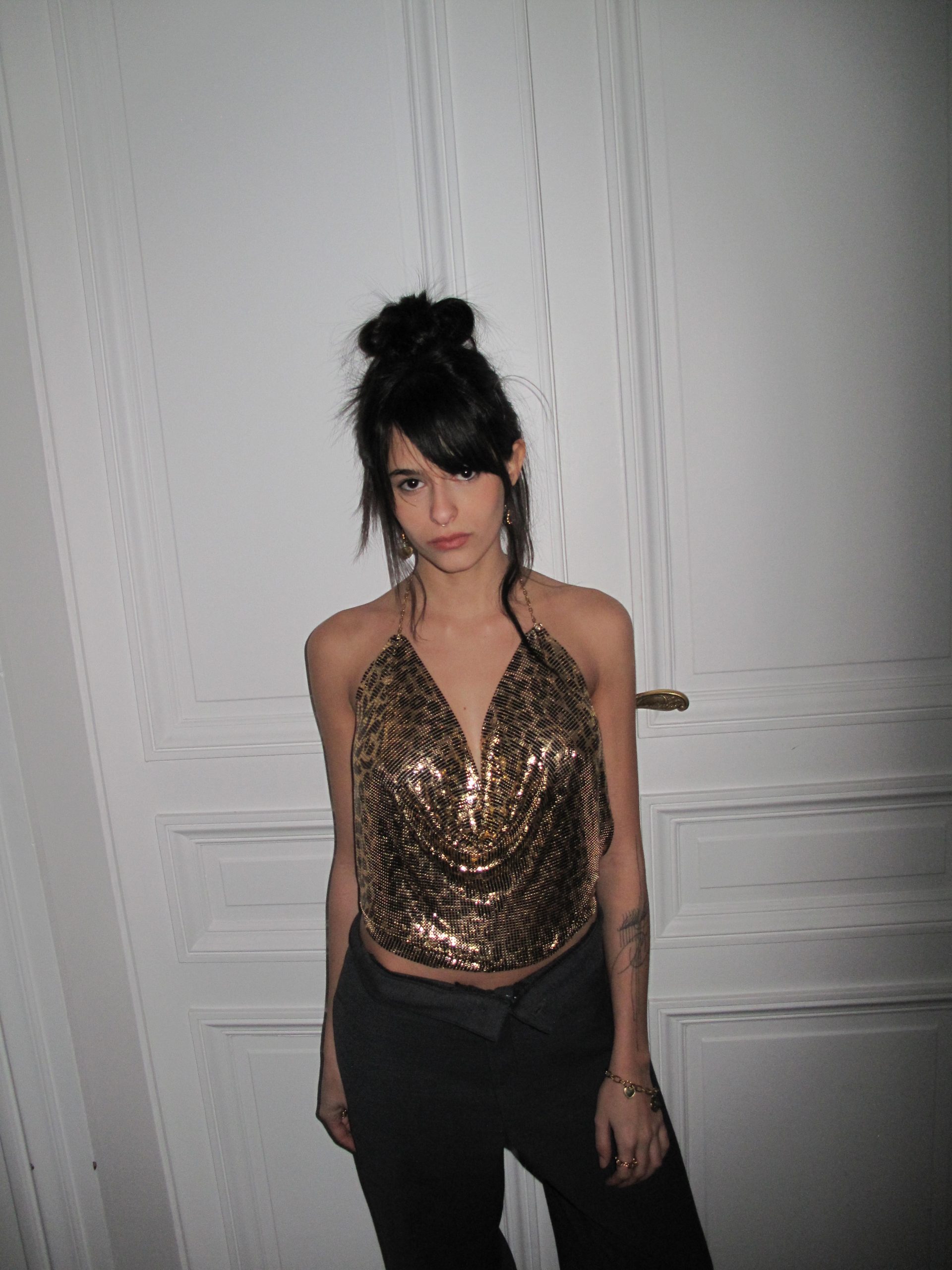 Glitter top léopard